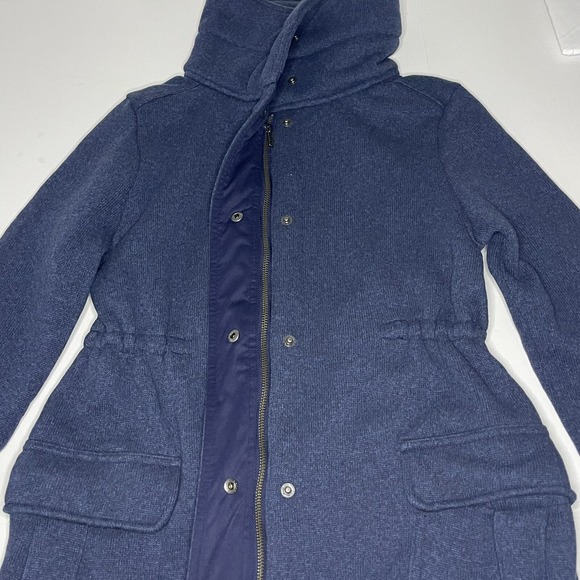Patagonia Women's Small Better Sweater Long Coat Jacket Fleece Blue Zip Button - Picture 7 of 16